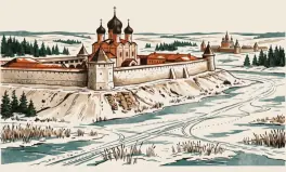 Псков в снегу: кремль, крепость, пещеры
